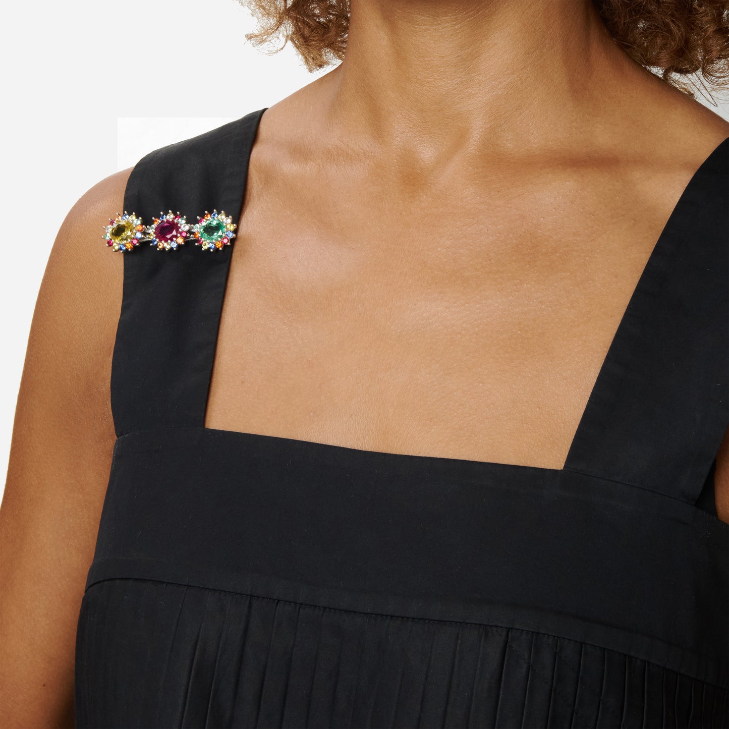 Cluster Brooch - Multi - Silver