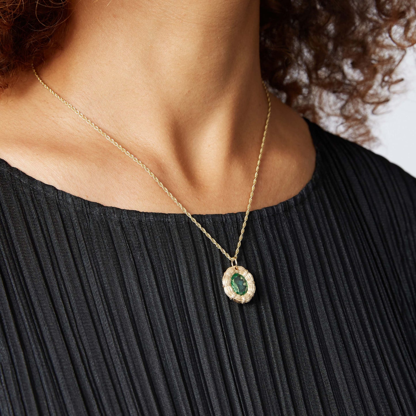 Bound Willow Pendant - Green - Gold