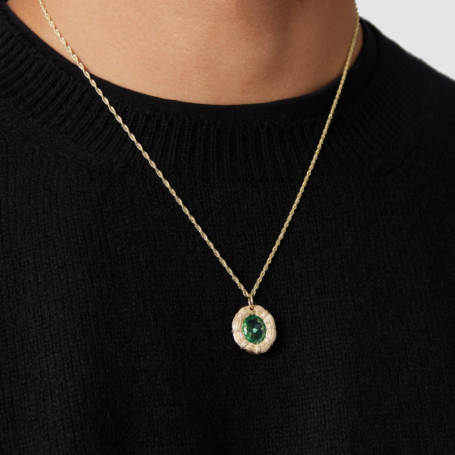 Bound Willow Pendant - Green - Gold