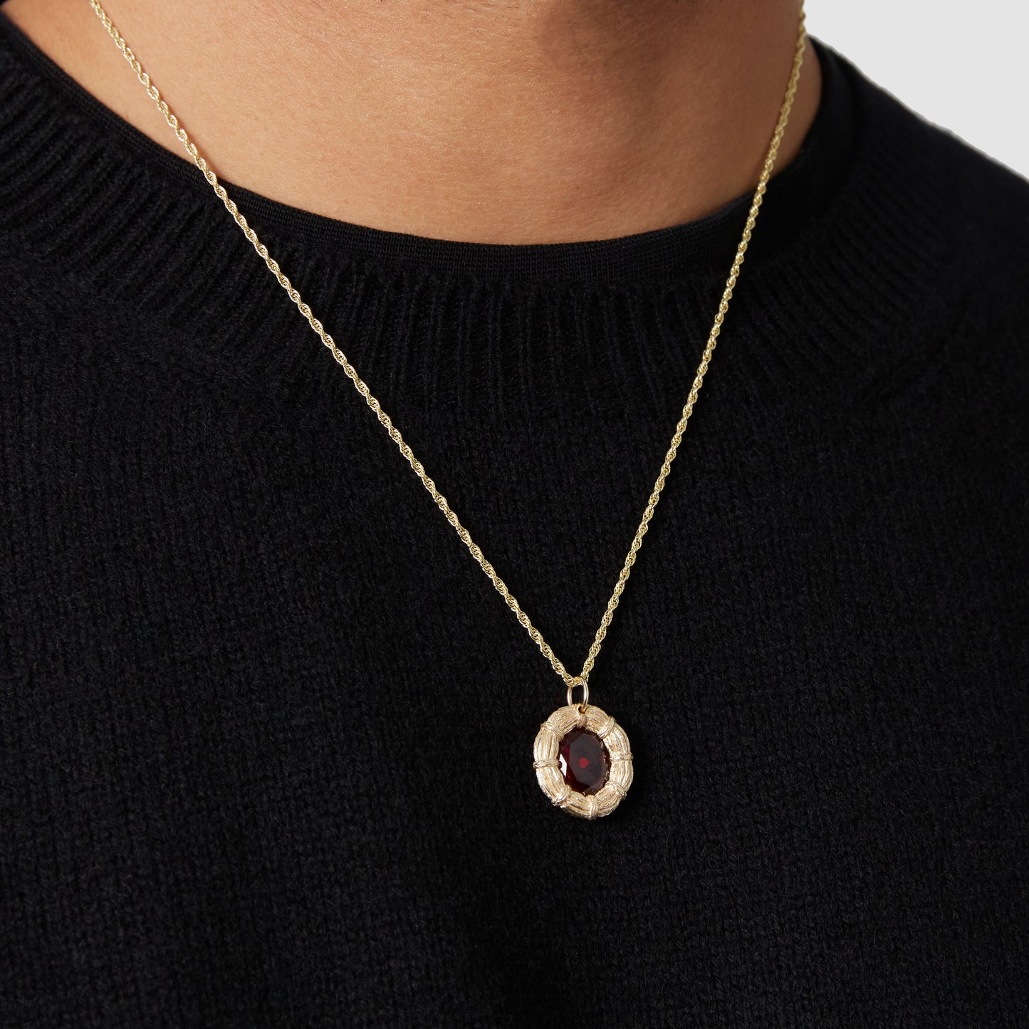 Bound Willow Pendant - Red - Gold