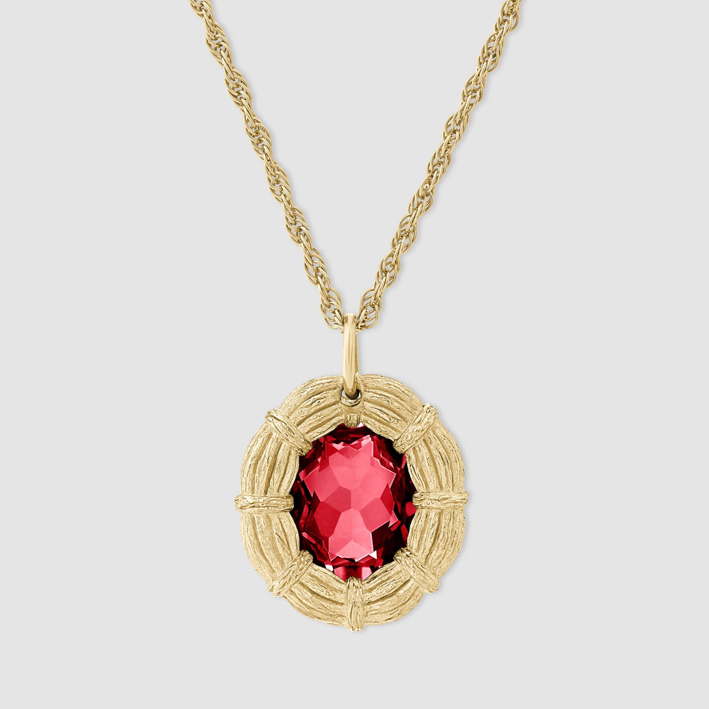Bound Willow Pendant - Red - Gold