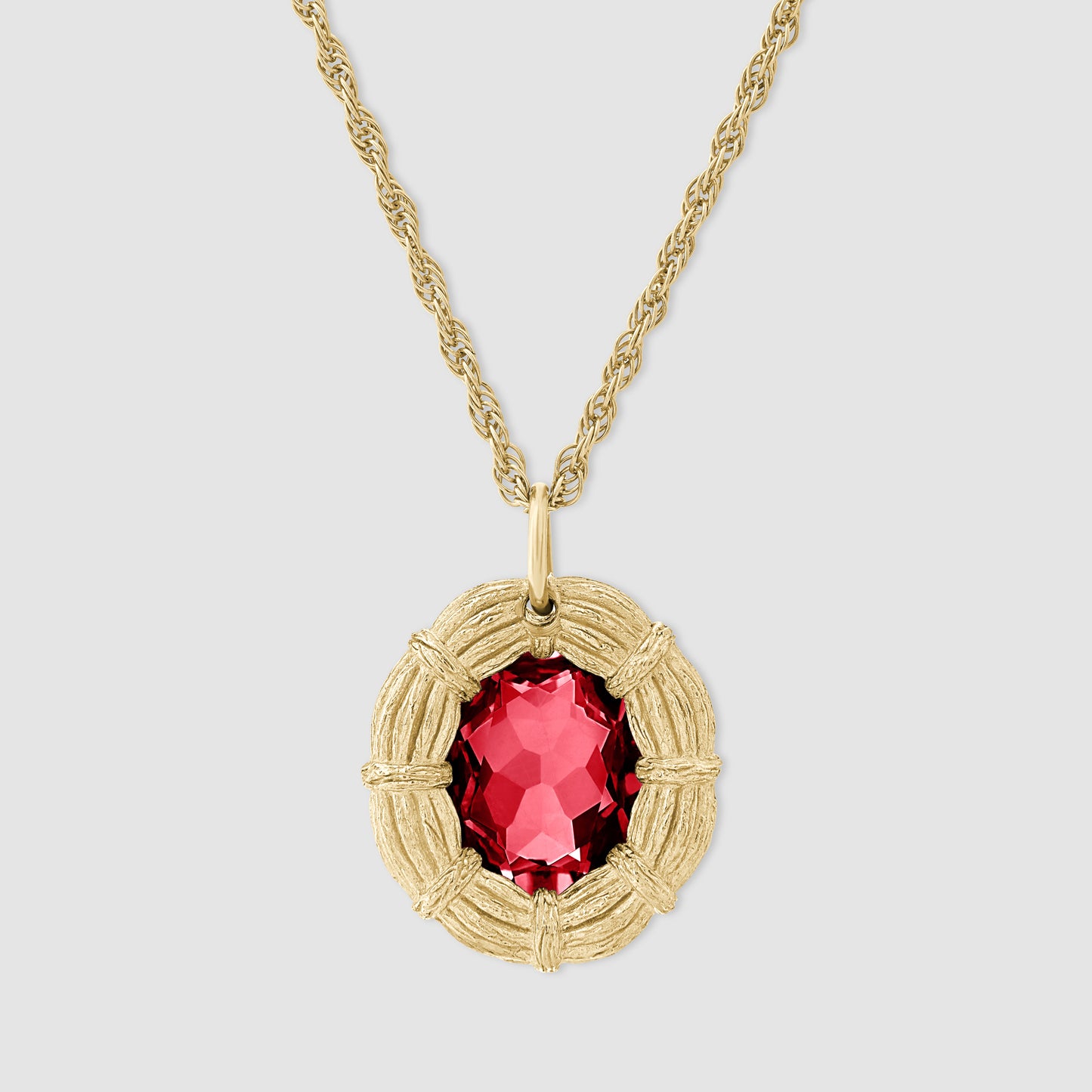 Bound Willow Pendant - Red - Gold