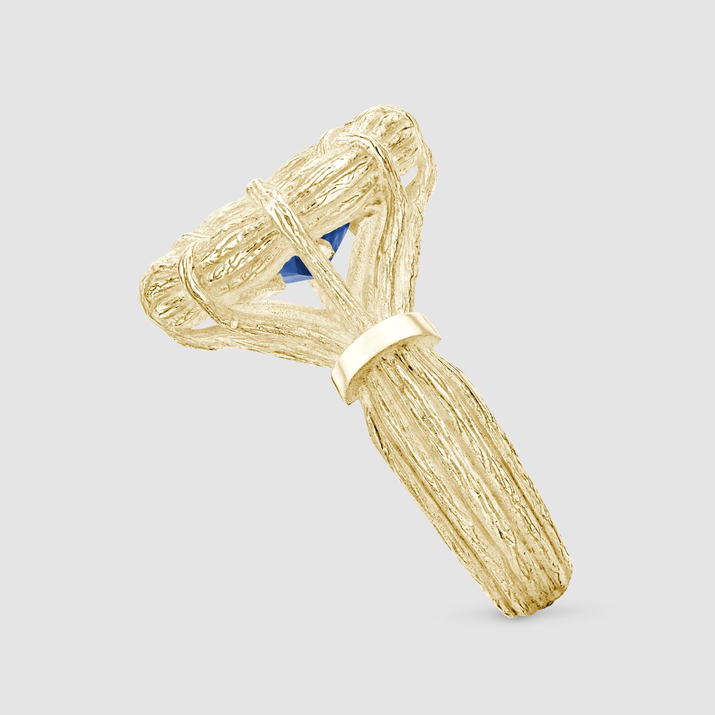 Bound Willow Ring - Blue - Gold