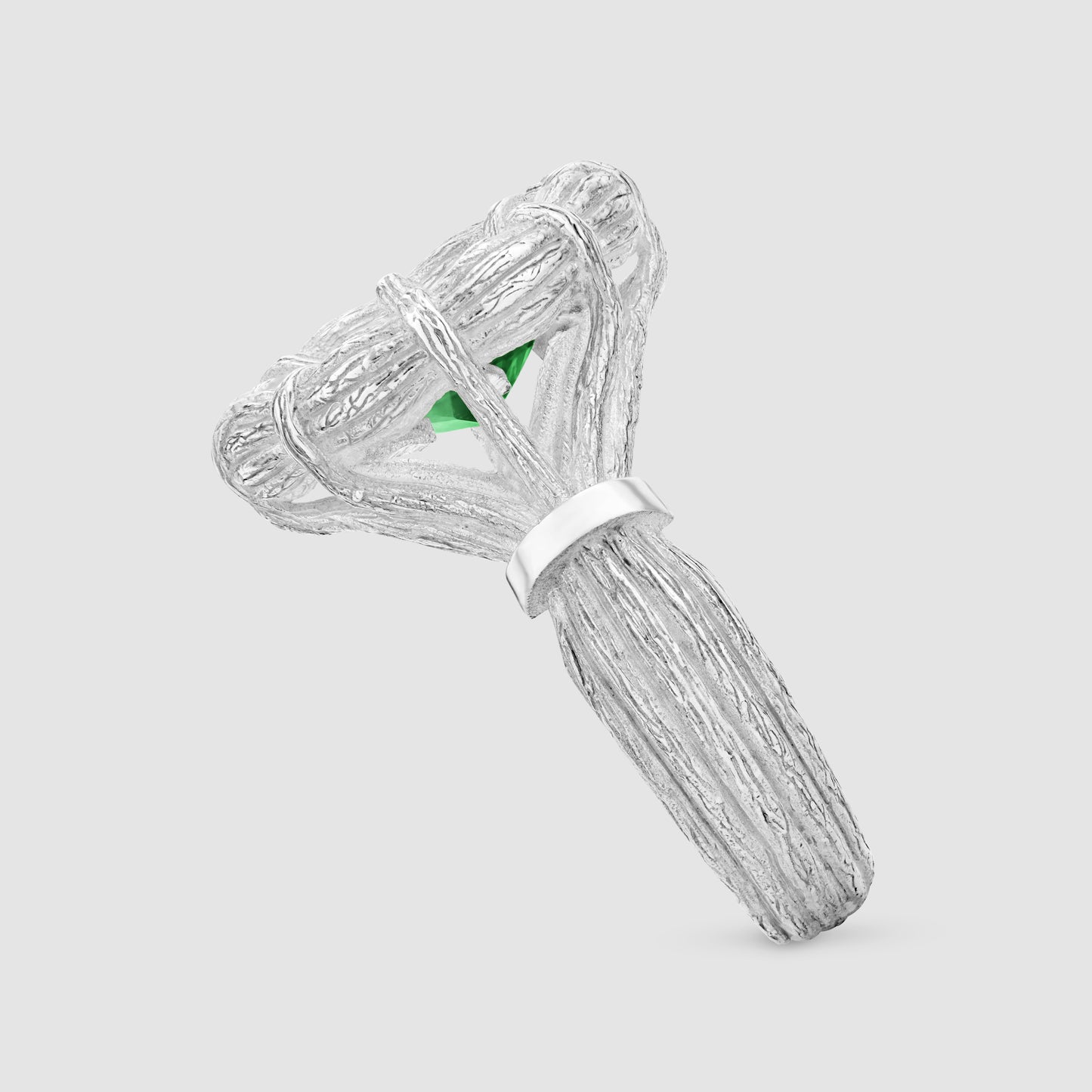 Mirror Ring - Green - Silver