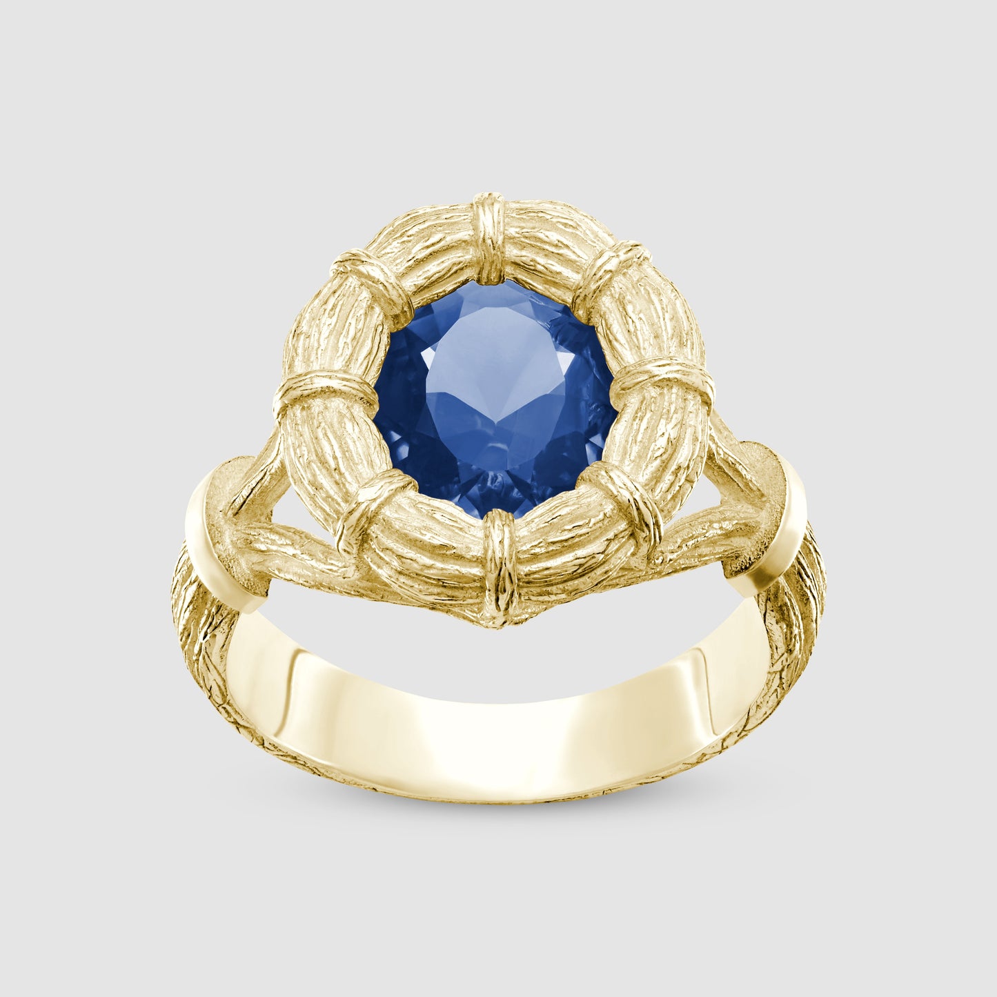 Bound Willow Ring - Blue - Gold