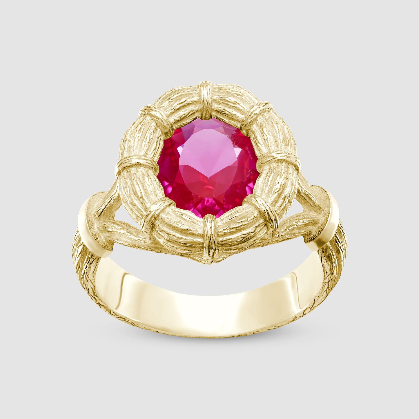 Bound Willow Ring - Pink - Gold