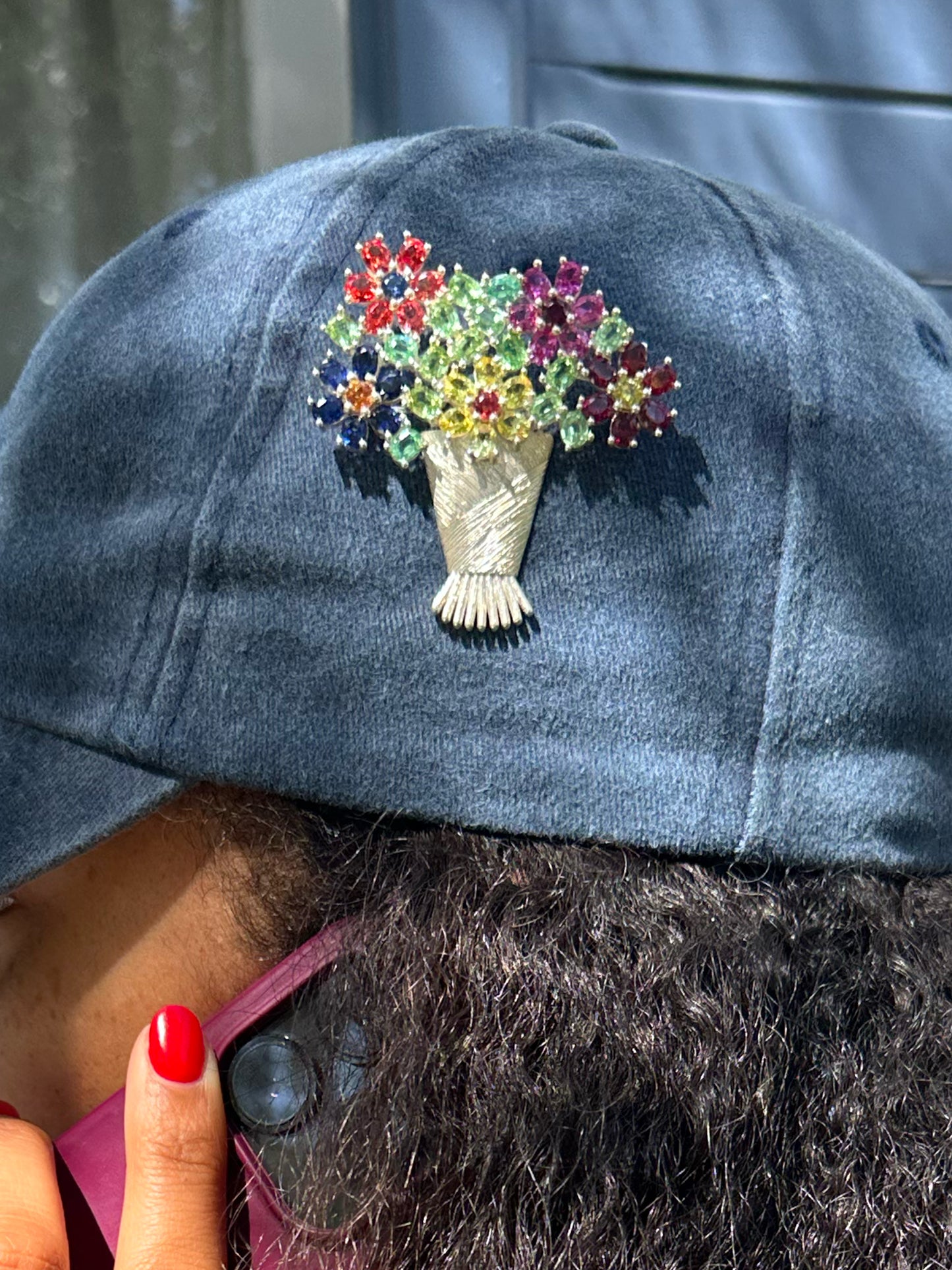 Bouquet Brooch - Multi - Silver