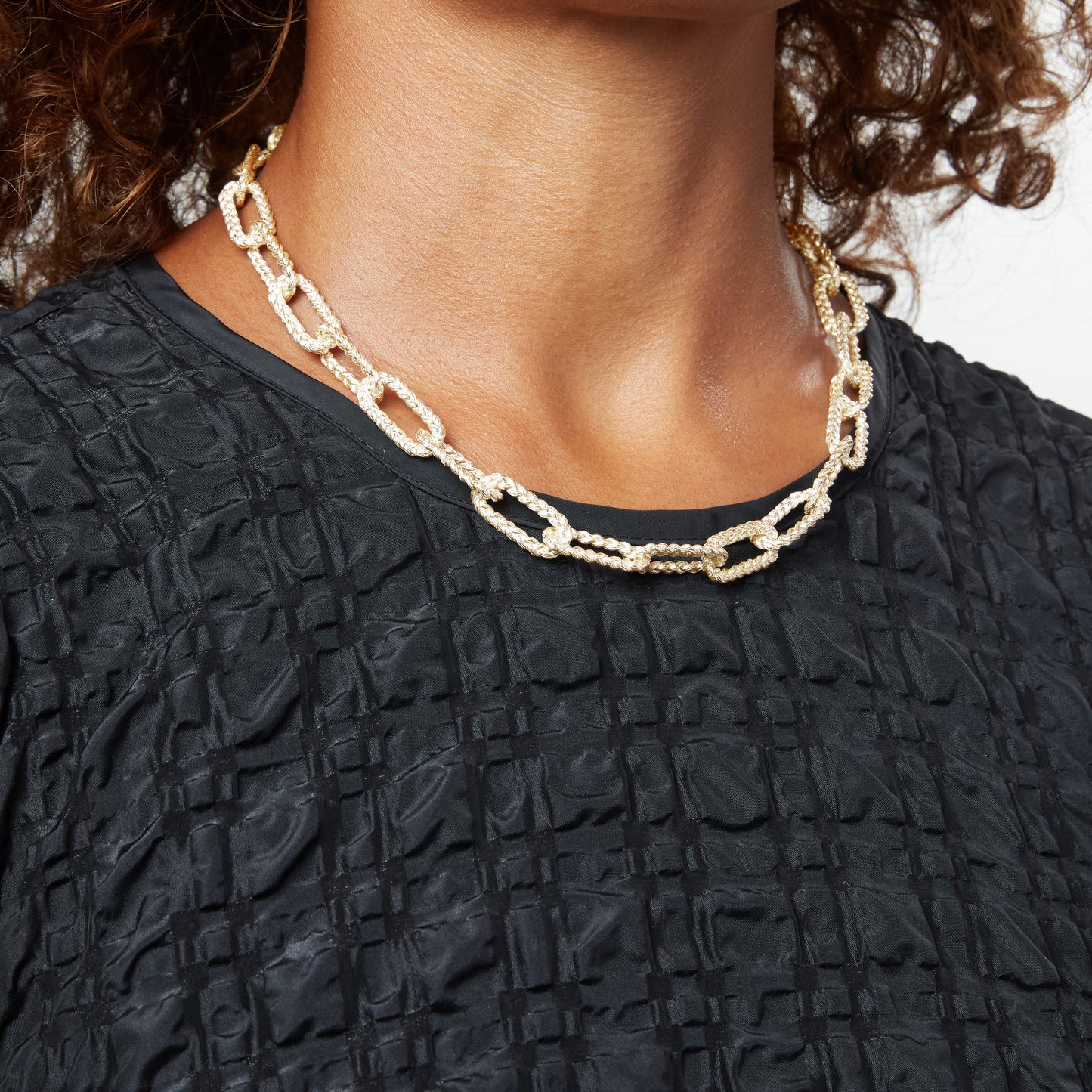 Braided Link Necklace - Gold