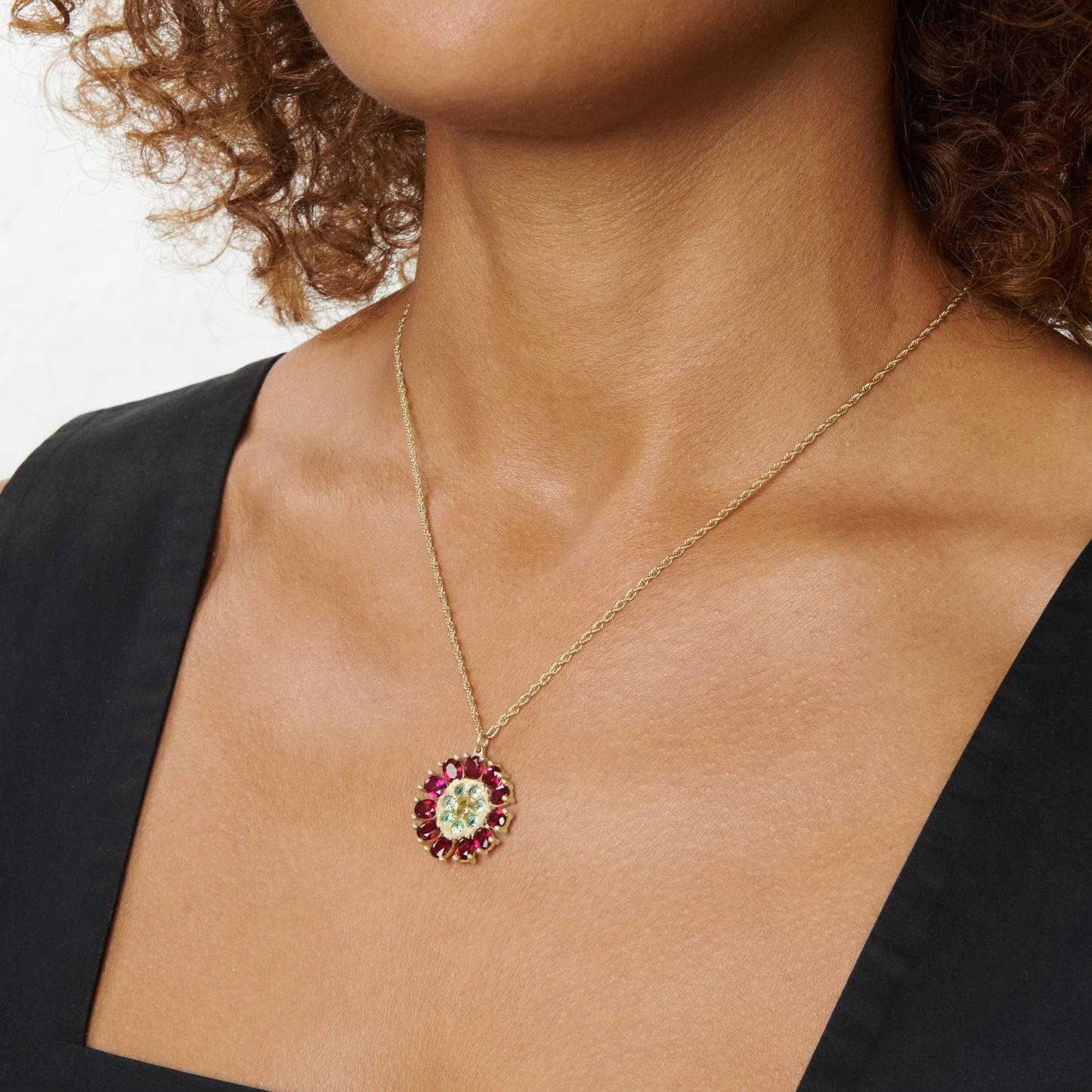 Dorset Dahlia Pendant - Gold