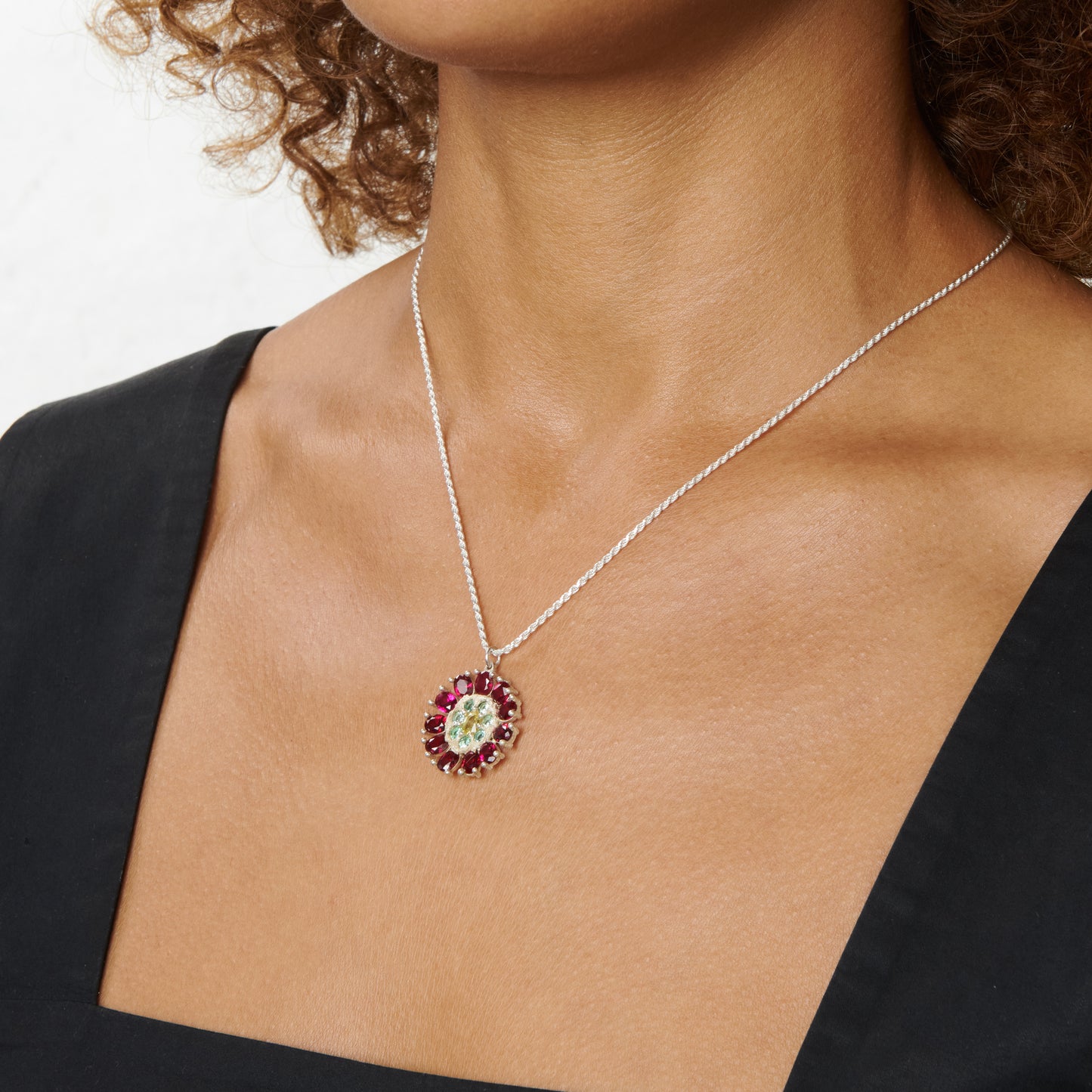 Dorset Dahlia Pendant - Silver