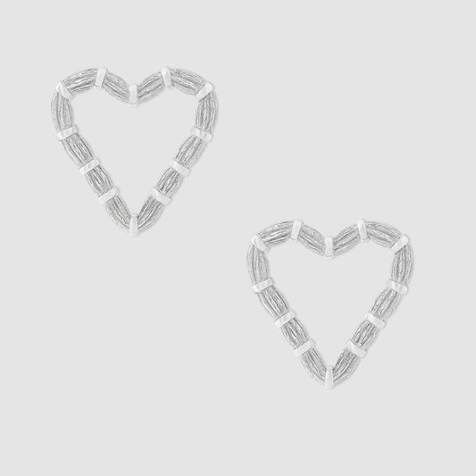 Heart Willow Earrings - Silver