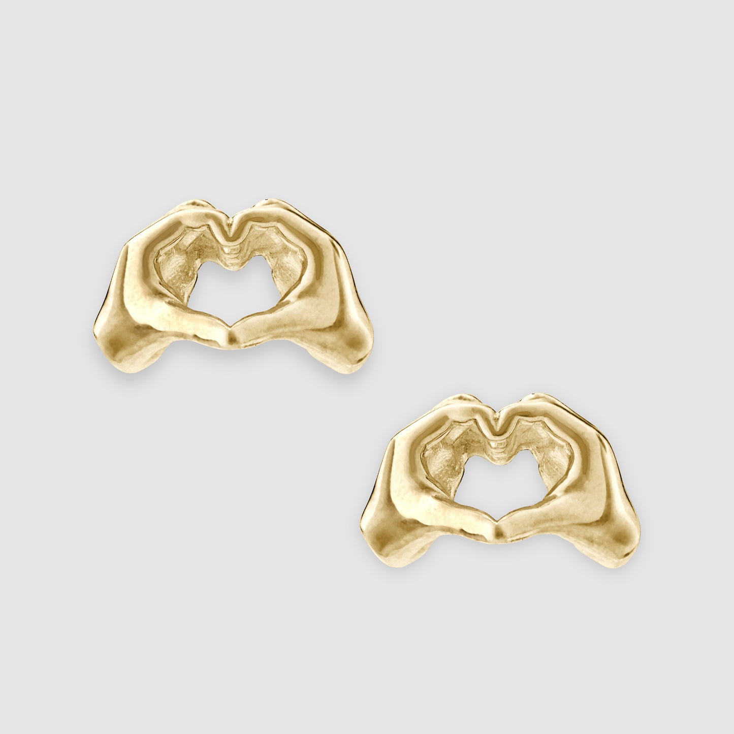 Heart Hands Earrings - Gold