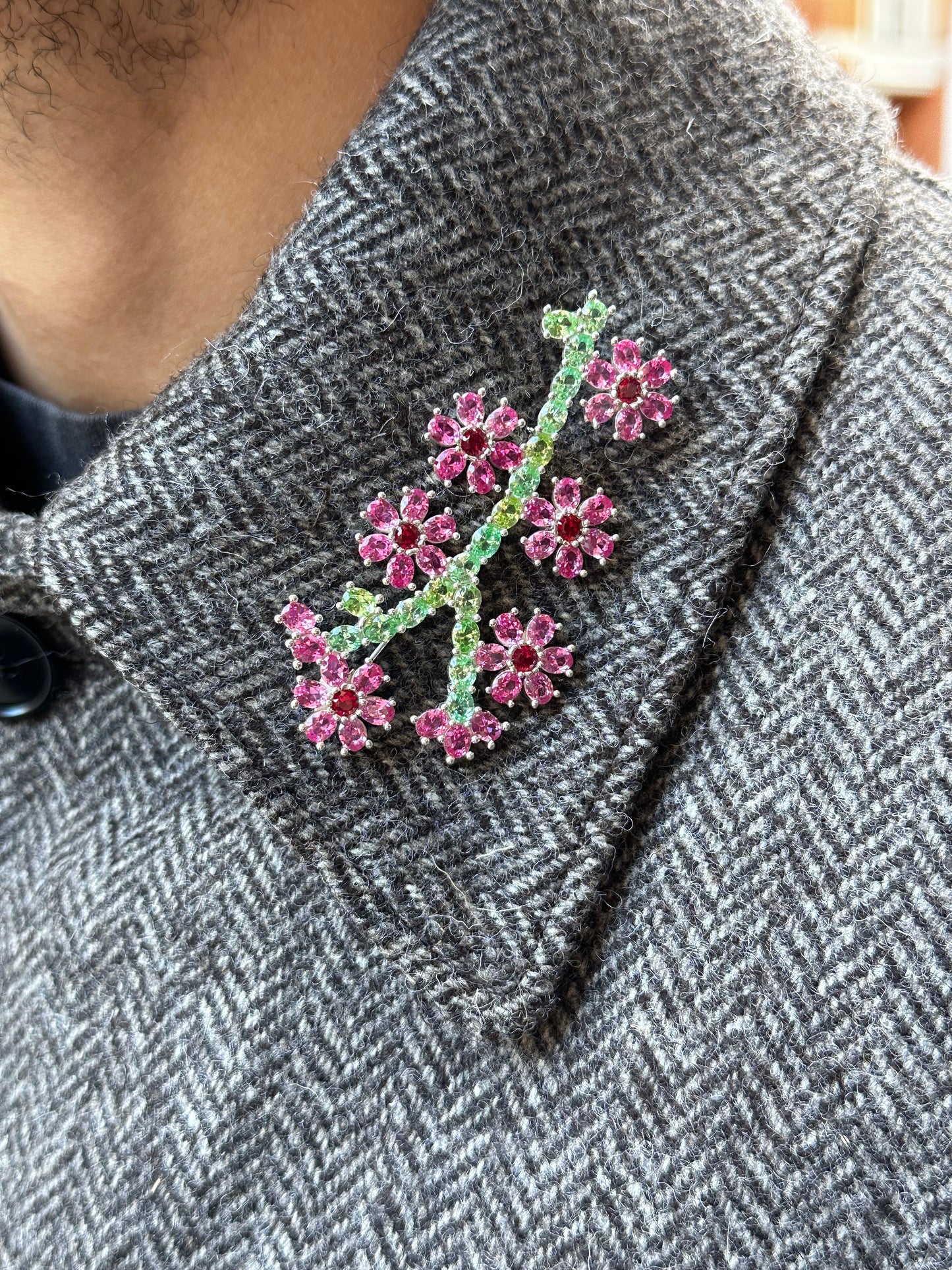 Cherry Blossom Brooch - Silver