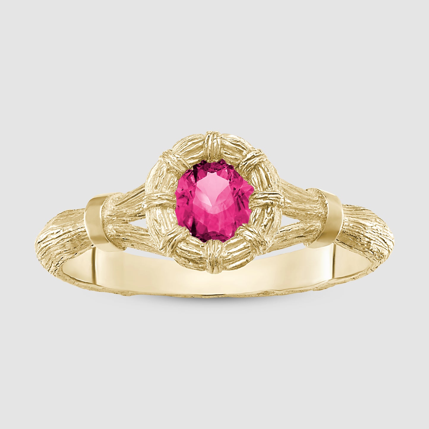 Mini Bound Willow Ring - Pink - Gold