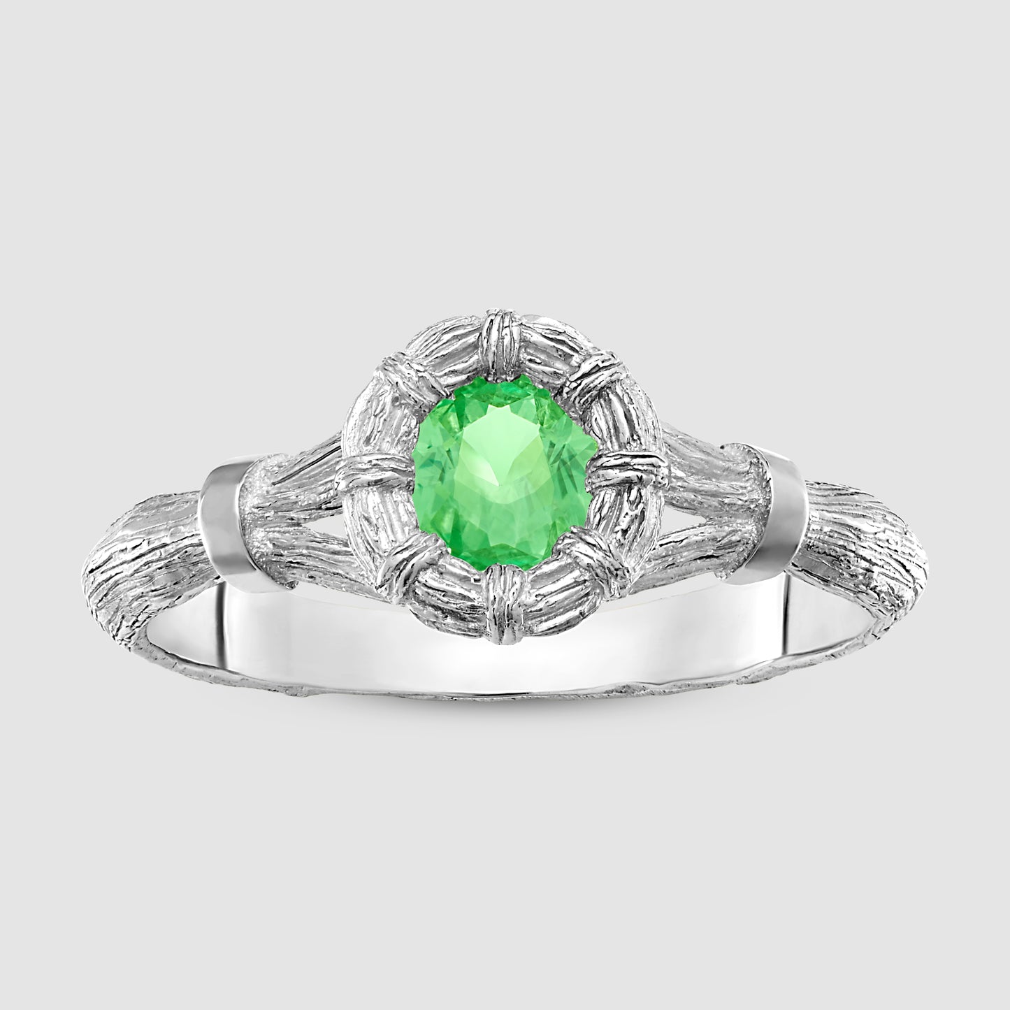 Mini Bound Willow Ring - Green - Silver