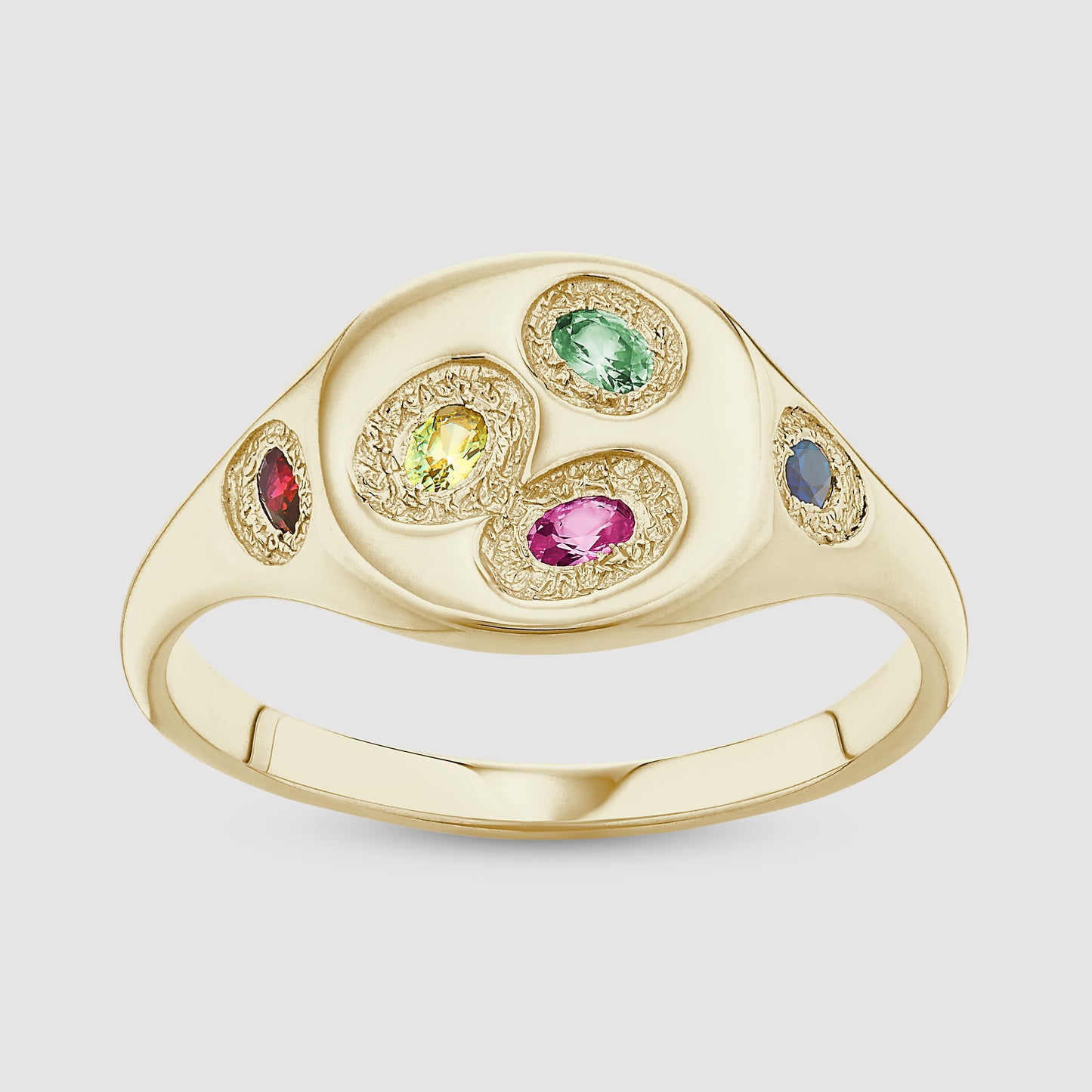Mini Oval Chloroplast Signet - Multi - Gold