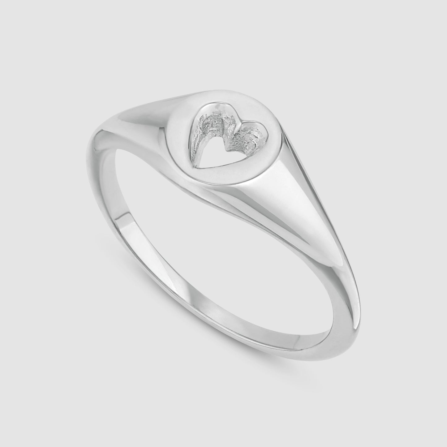 A Mini Good Heart Signet - Silver