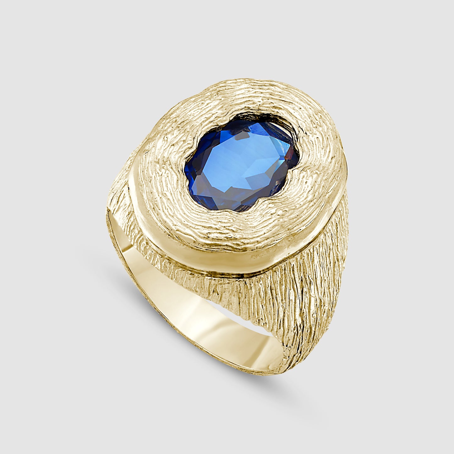 Mirror Ring - Blue - Gold