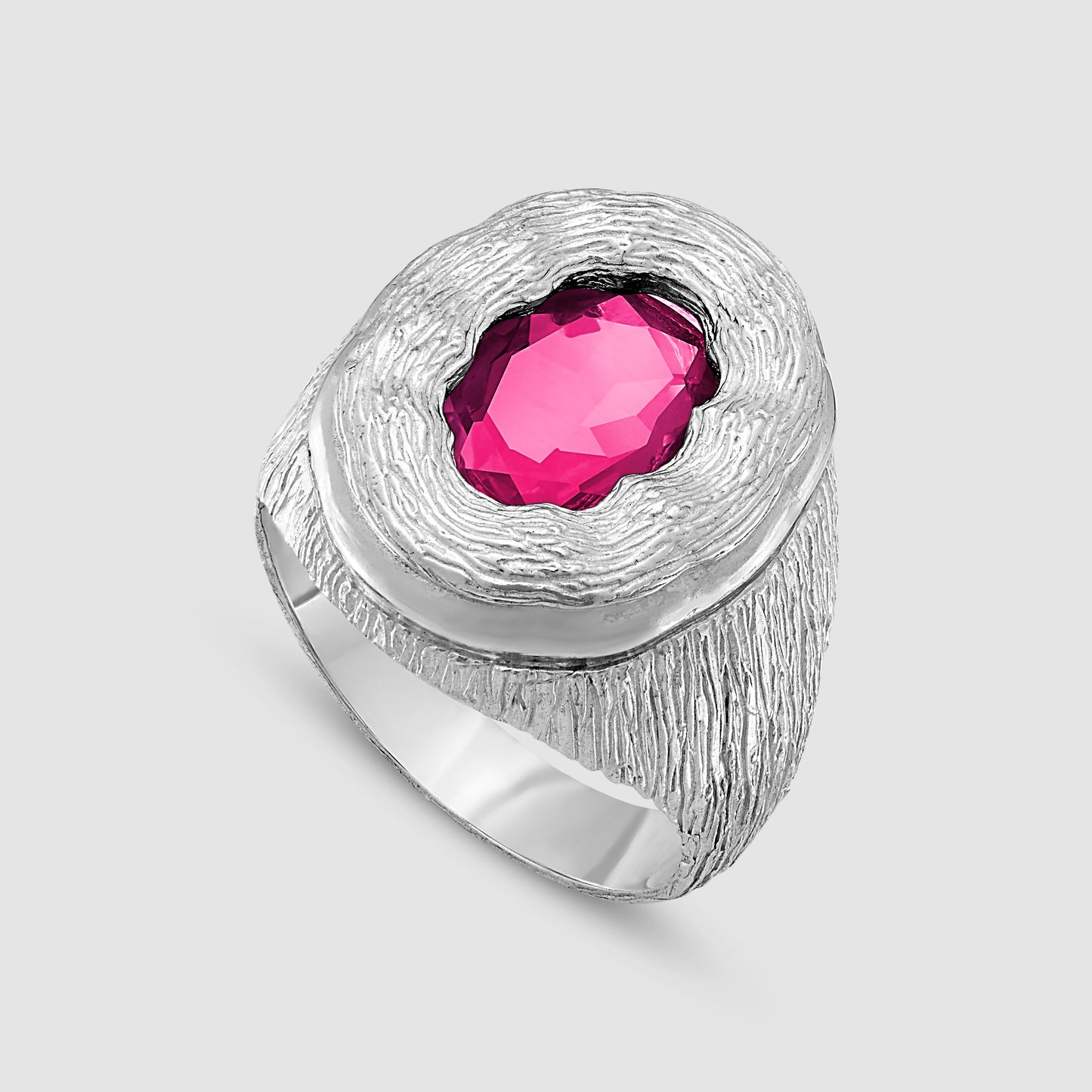 Mirror Ring - Pink - Silver