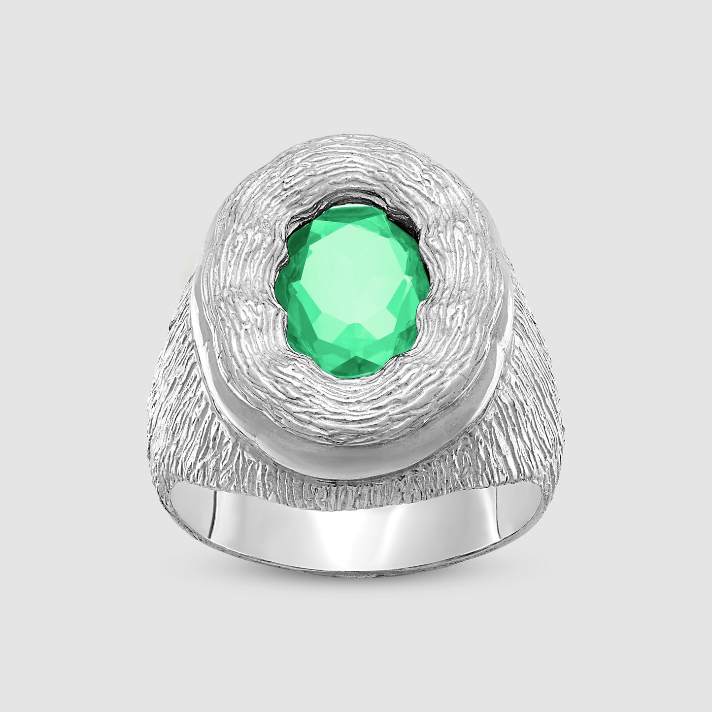 Mirror Ring - Green - Silver