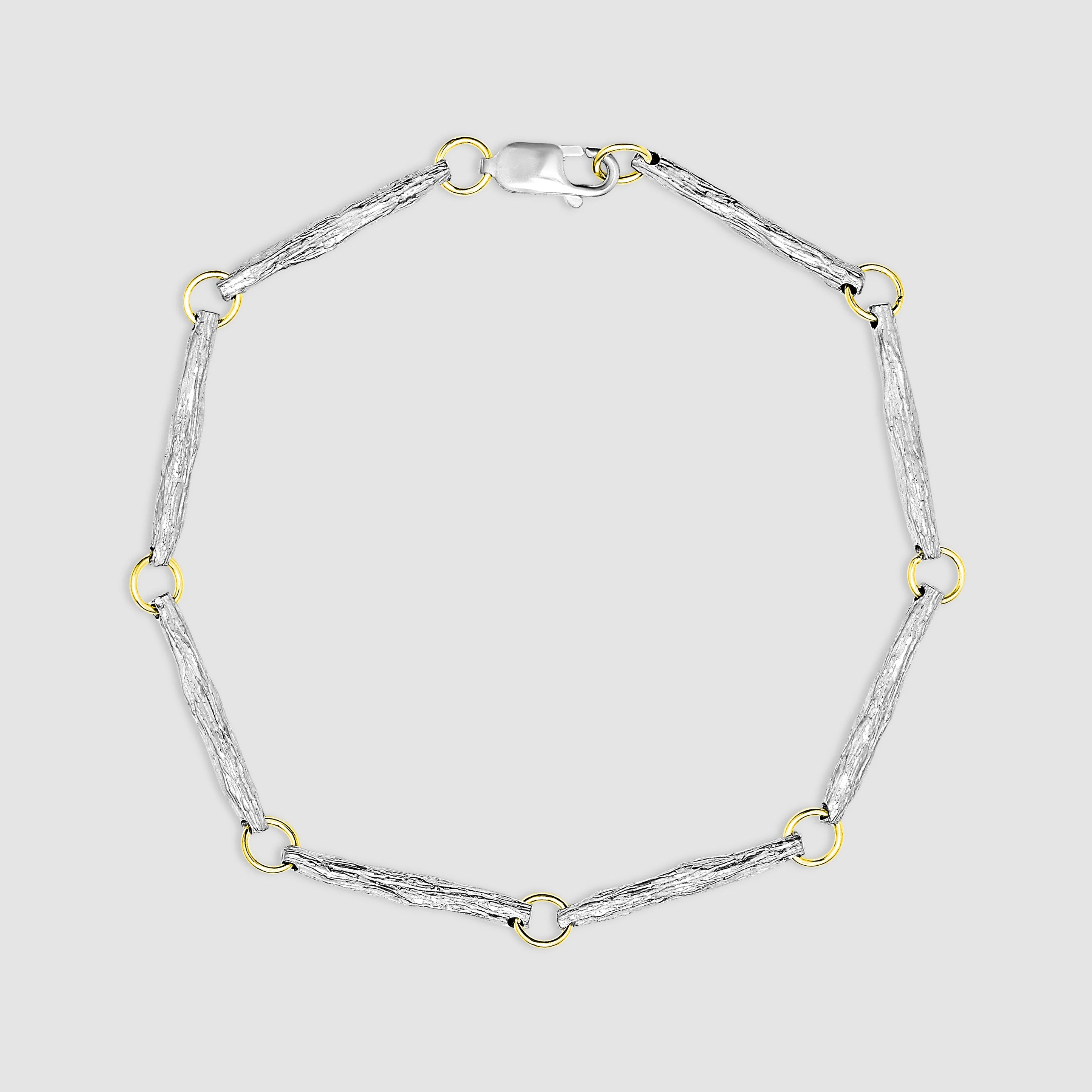 Ashdown Oak Bracelet - Silver With Gold Jump Loops