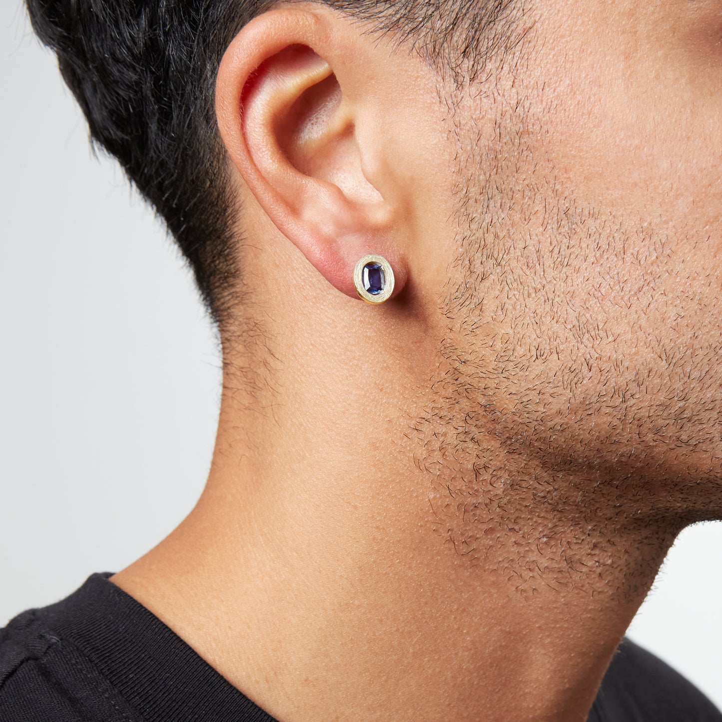 Opposite Earrings - Blue and Orange - Gold