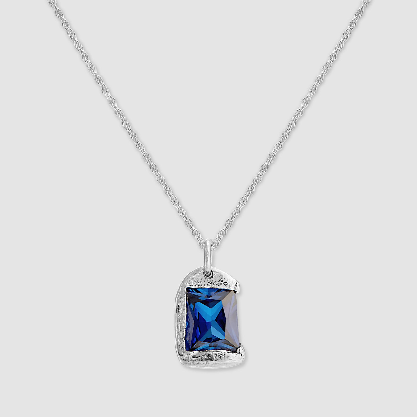 The Rose Pendant - Silver - Blue
