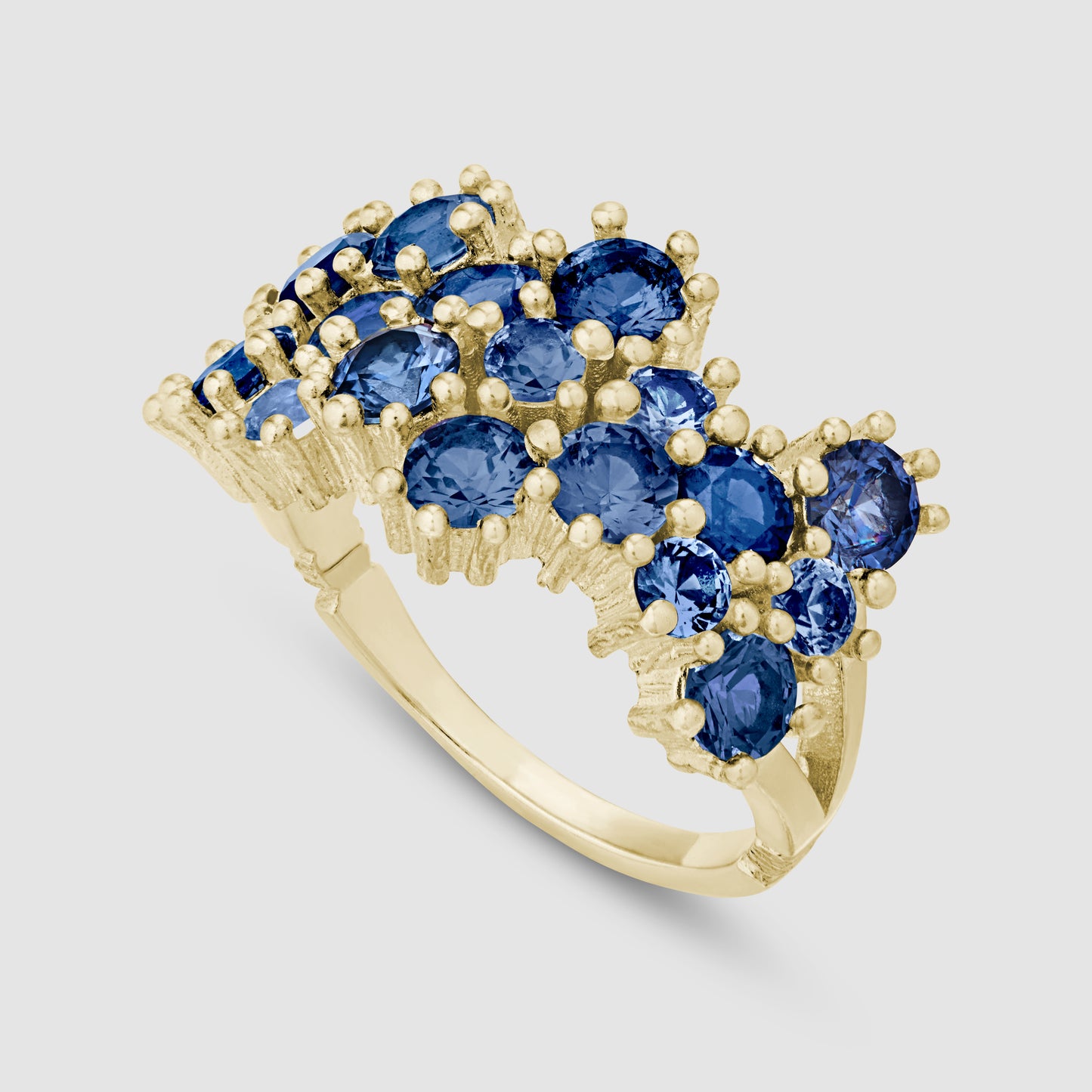 Wild Flower Ring - Blue - Gold