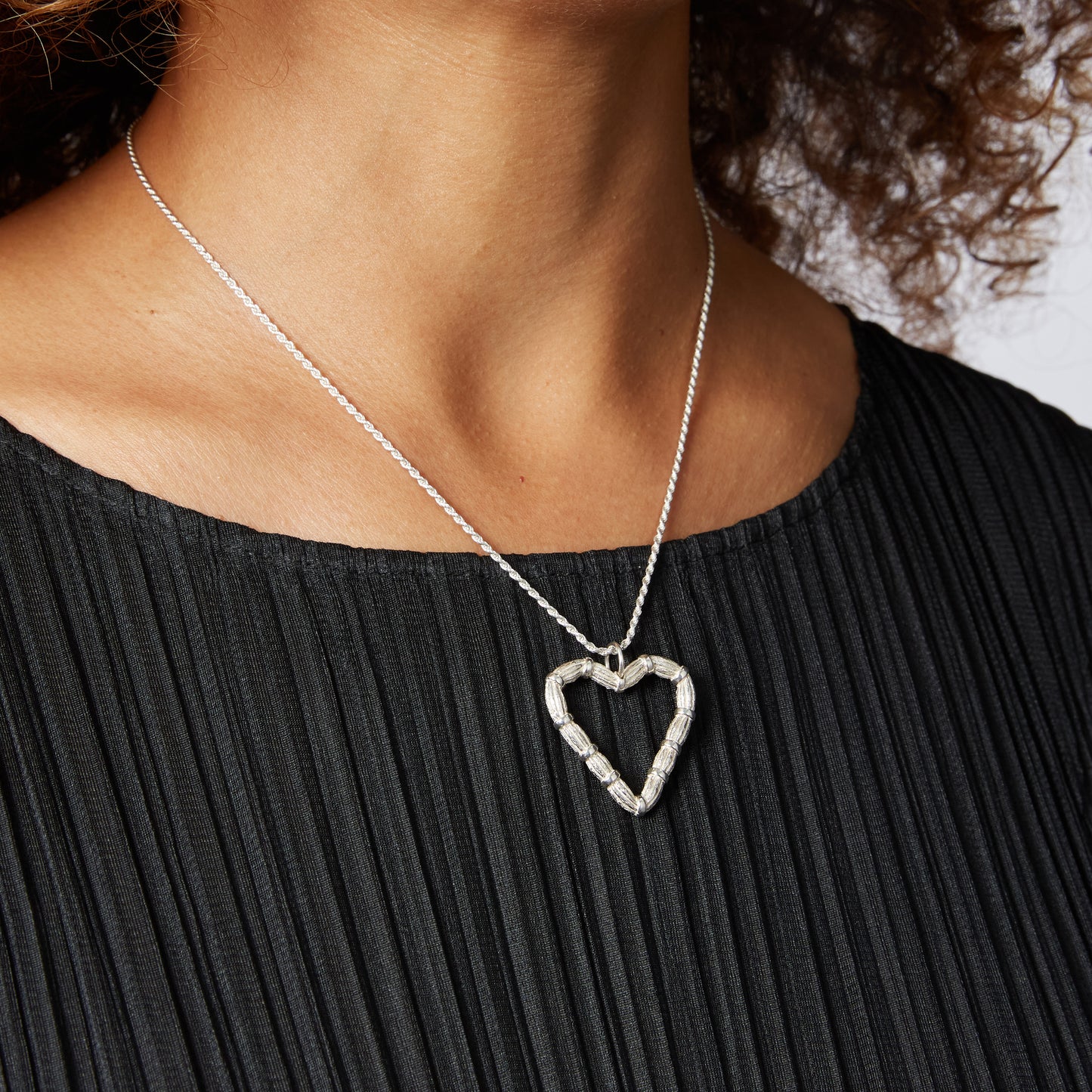 Heart Willow Pendant - Silver