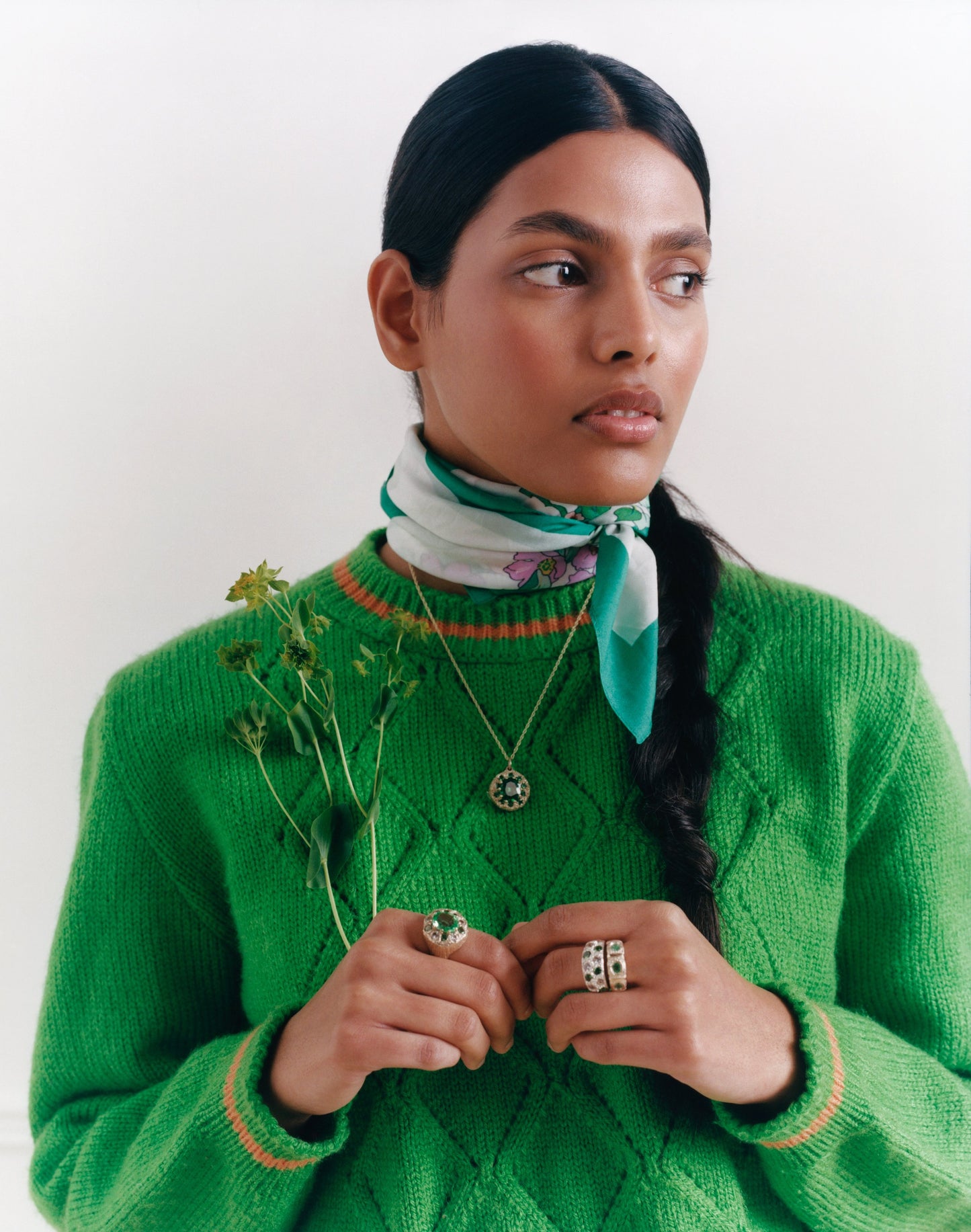 The Burnham Pendant - Green - Gold