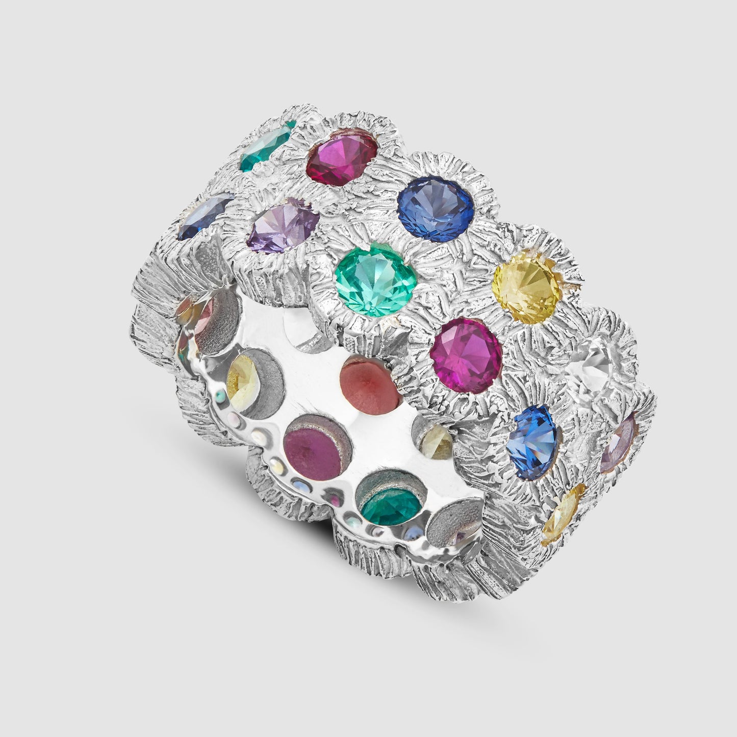 Flowers Grow Together Eternity Ring - Silver - Multi