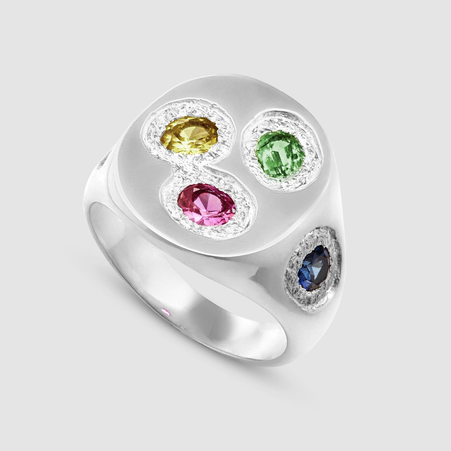 Oval Chloroplast Signet - Multi - Silver