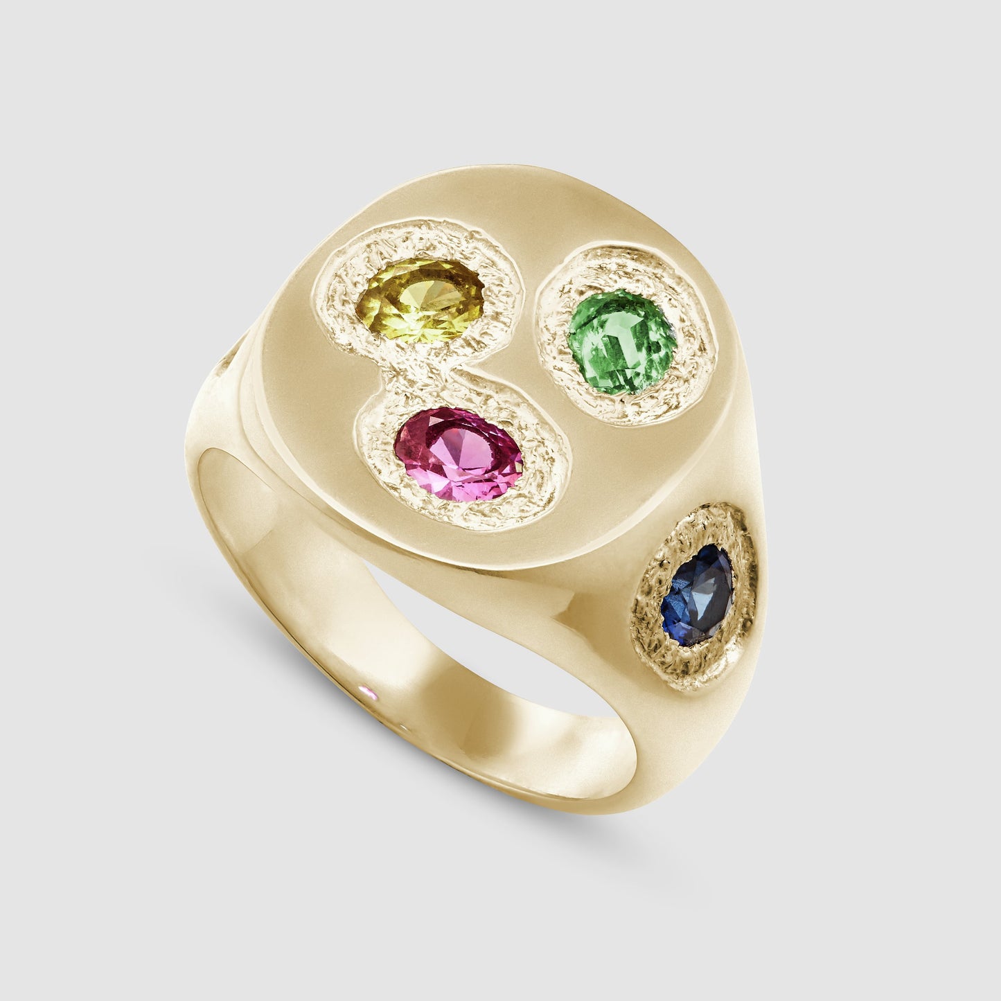 Oval Chloroplast Signet - Multi - Gold