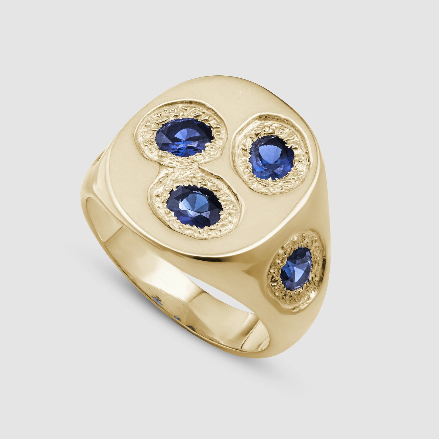 Oval Chloroplast Signet - Blue - Gold