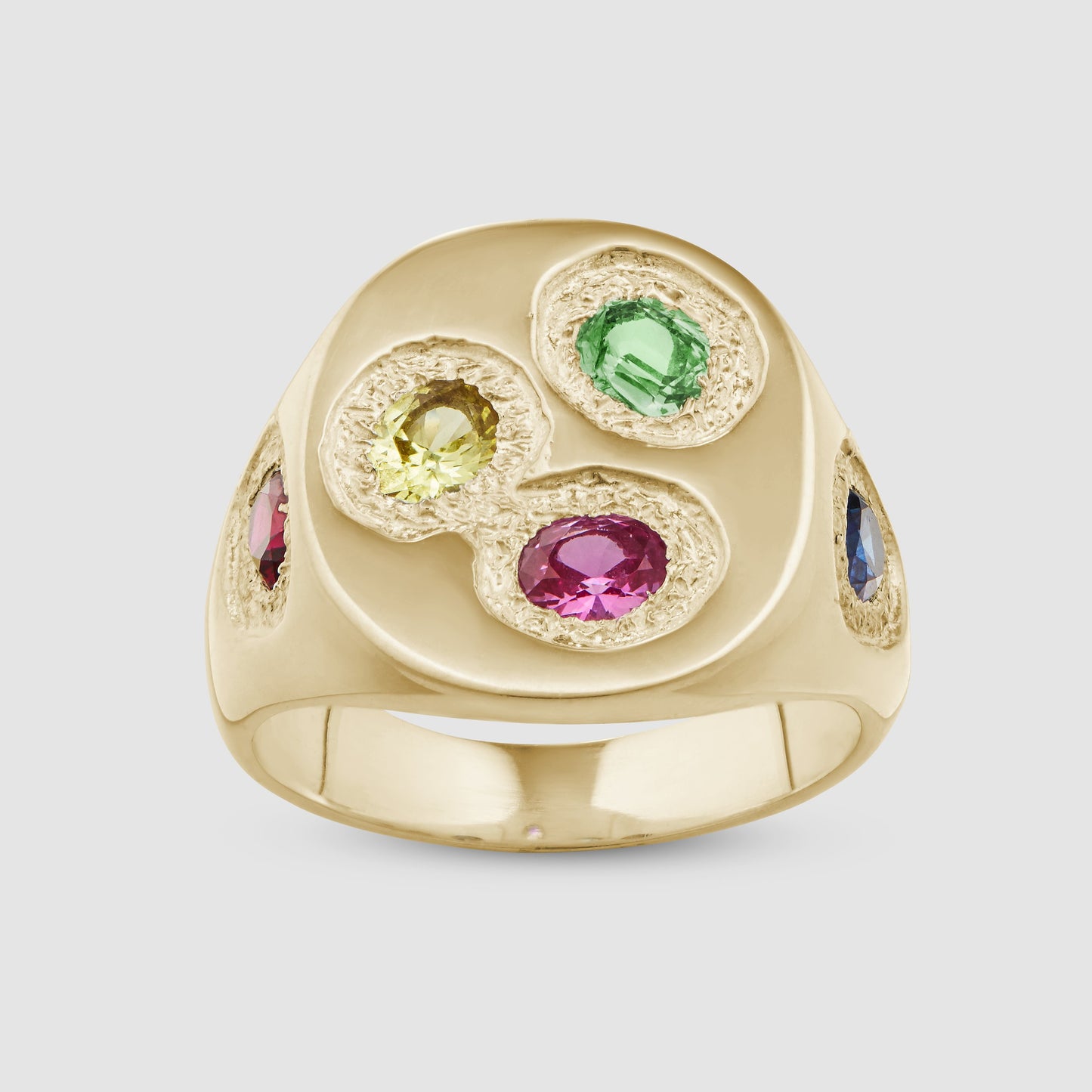 Oval Chloroplast Signet - Multi - Gold