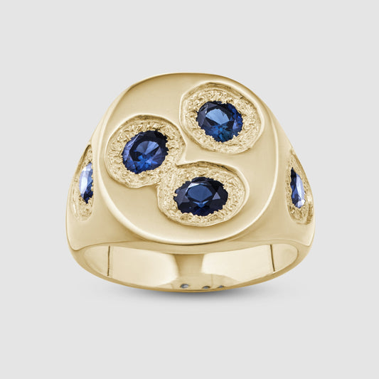 Oval Chloroplast Signet - Blue - Gold