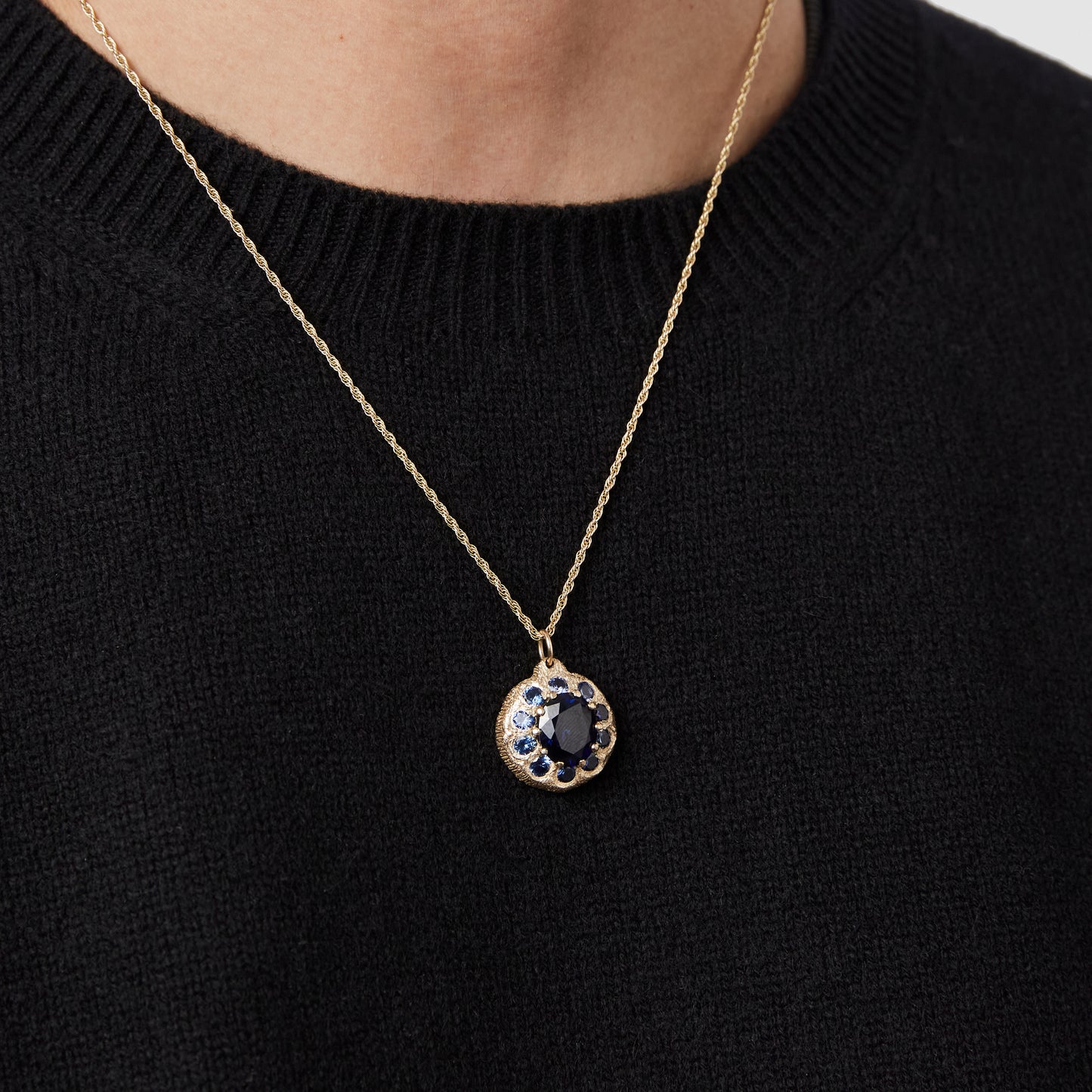 The Burnham Pendant - Blue - Gold