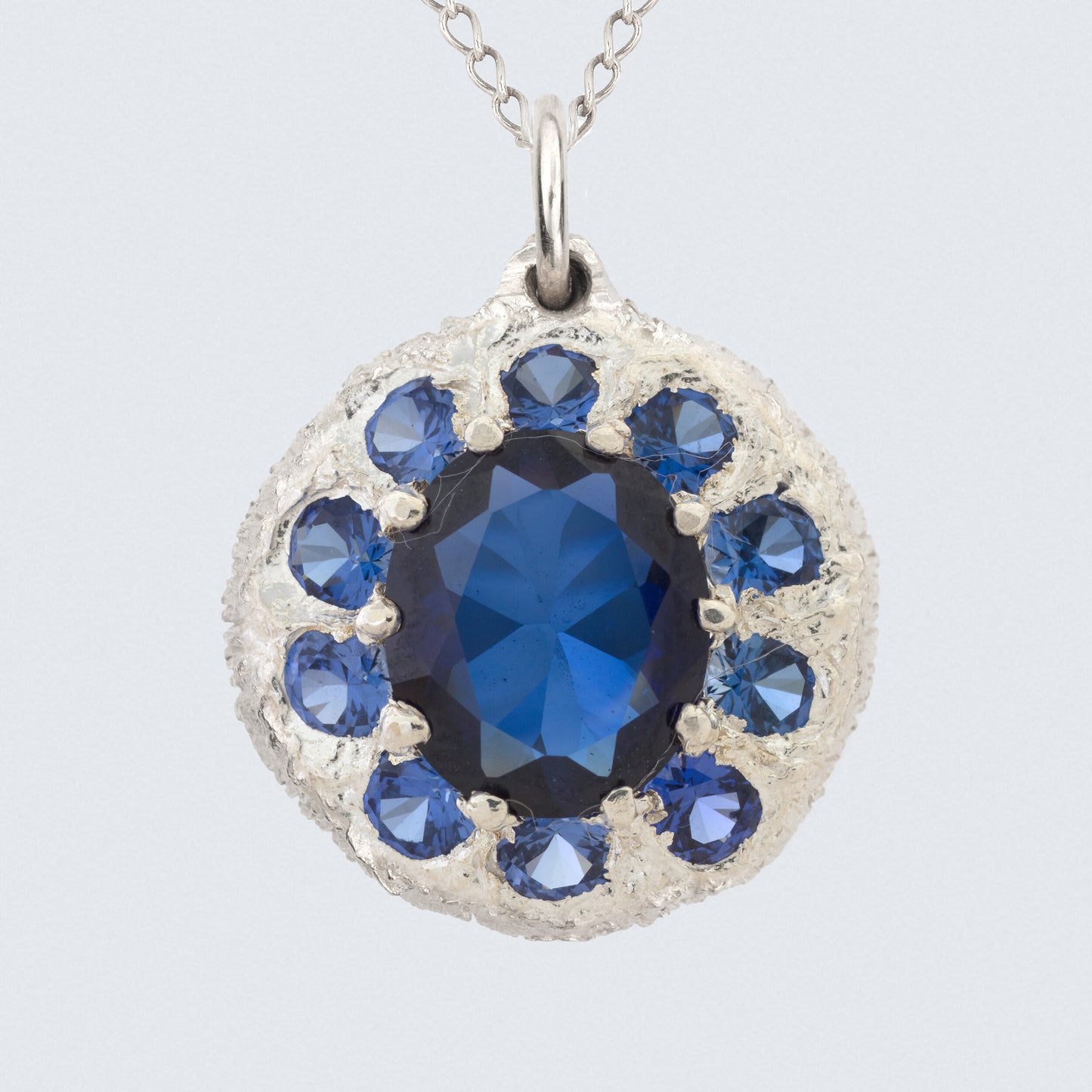 The Burnham Pendant - Blue - Silver