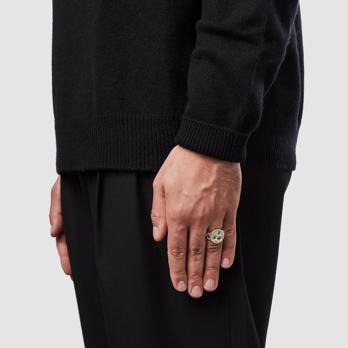 Oval Chloroplast Signet - Multi - Silver