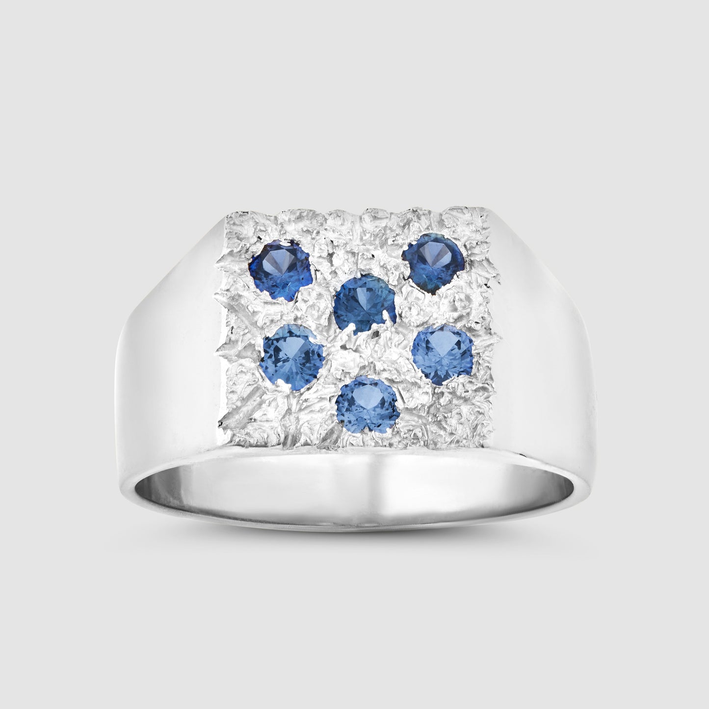 The Mini Rose Garden Signet - Blue - Silver