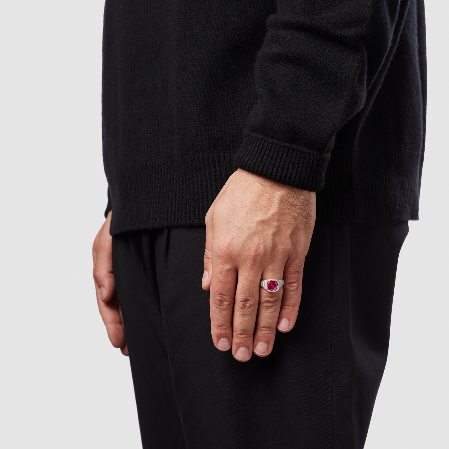 Natures Smile Signet - Pink - Silver