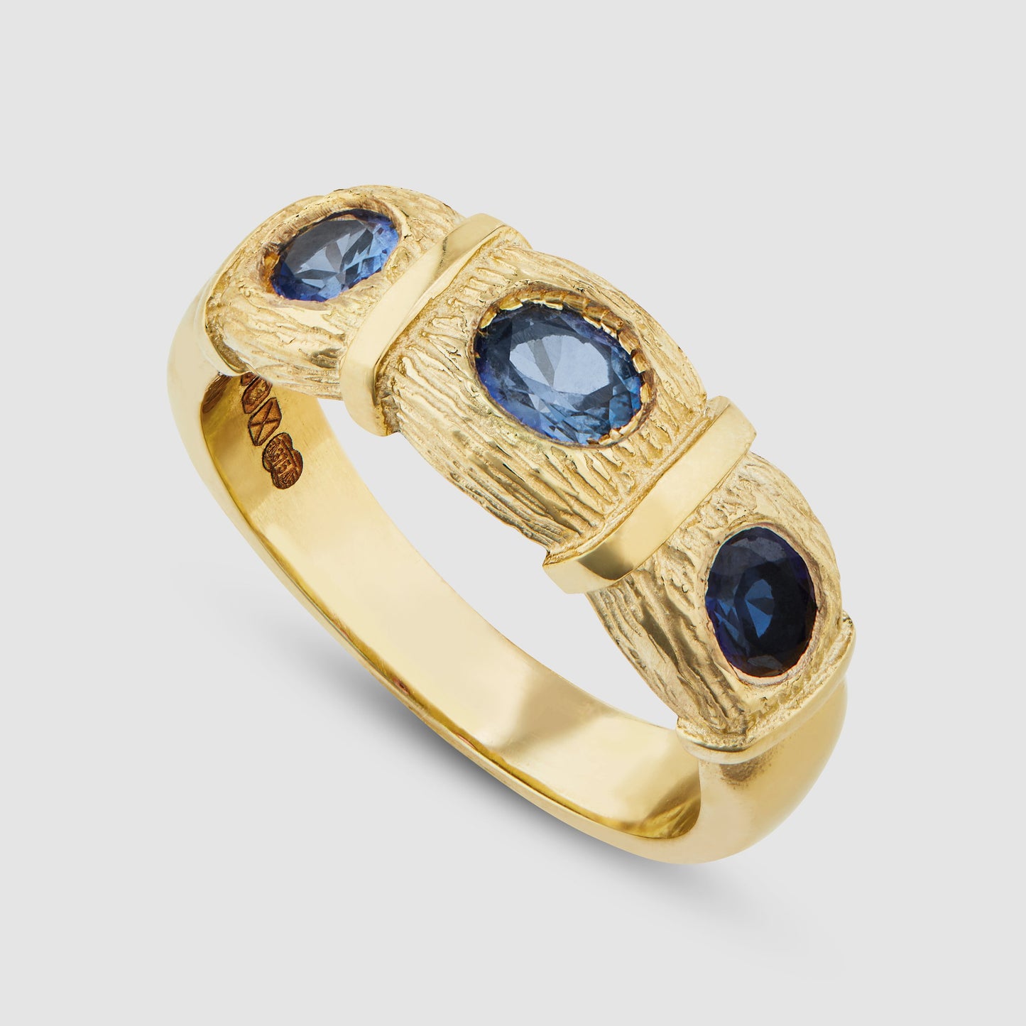 Window Box Ring - Blue - Gold