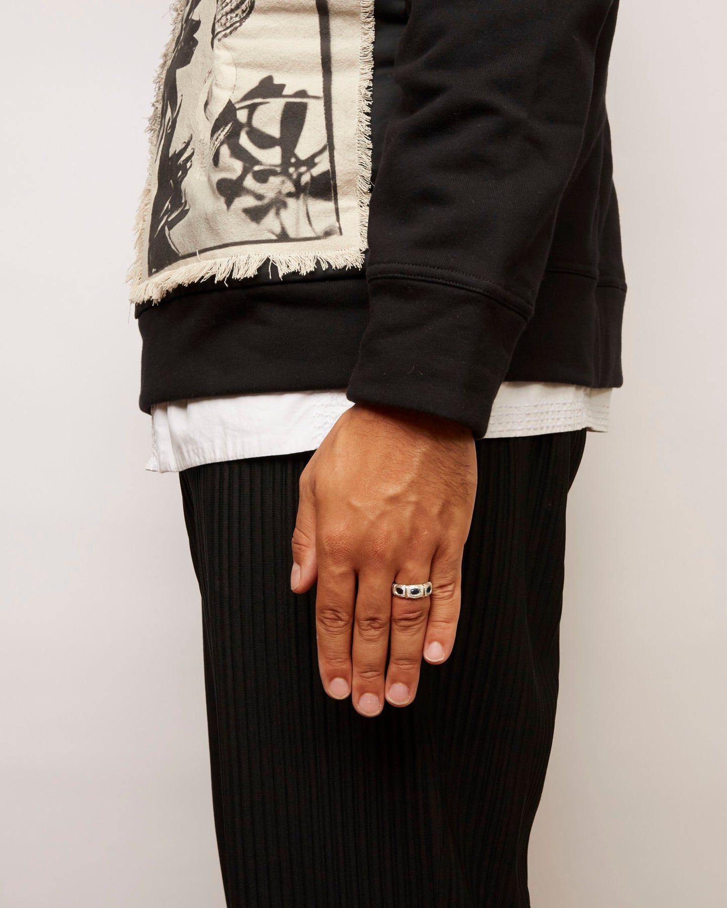 Window Box Ring - Blue - Silver