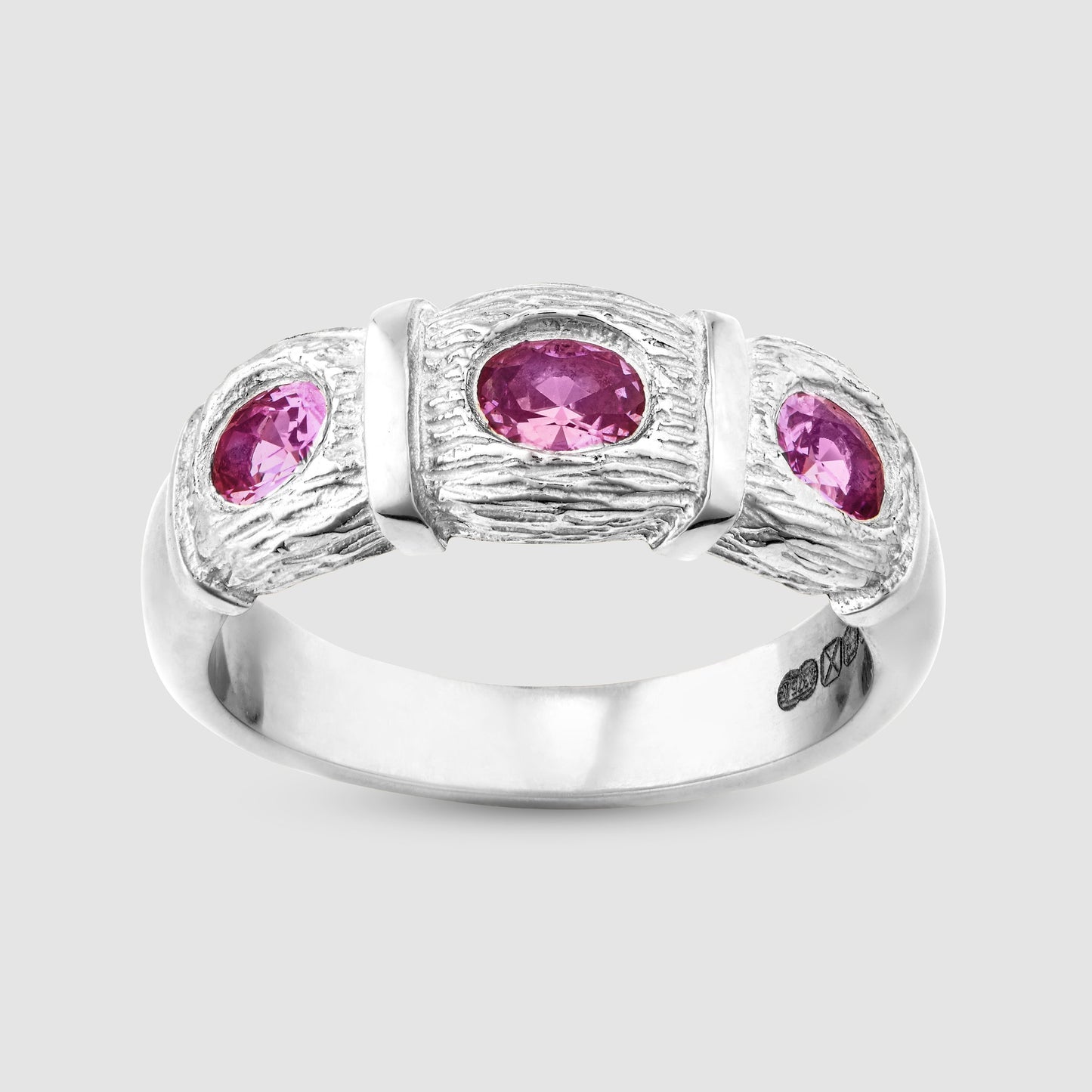 Window Box Ring - Pink - Silver