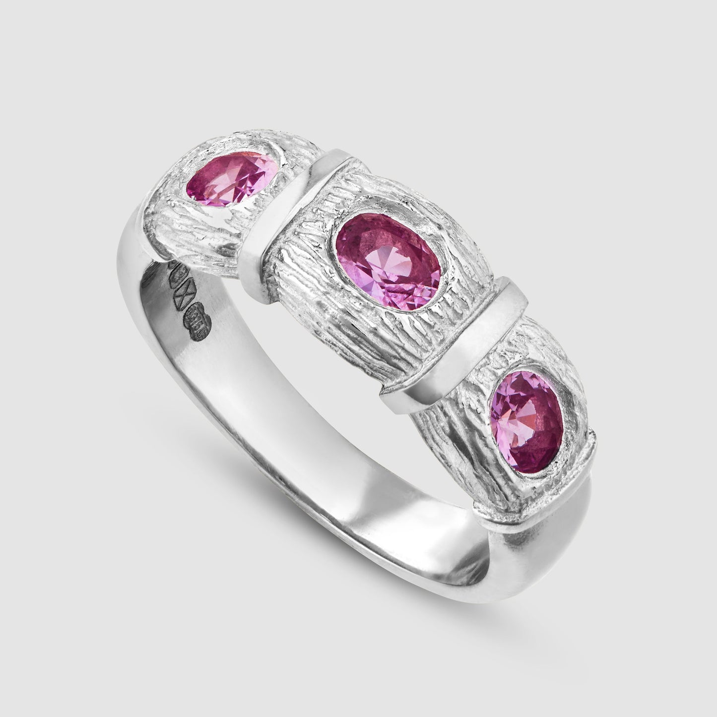 Window Box Ring - Pink - Silver