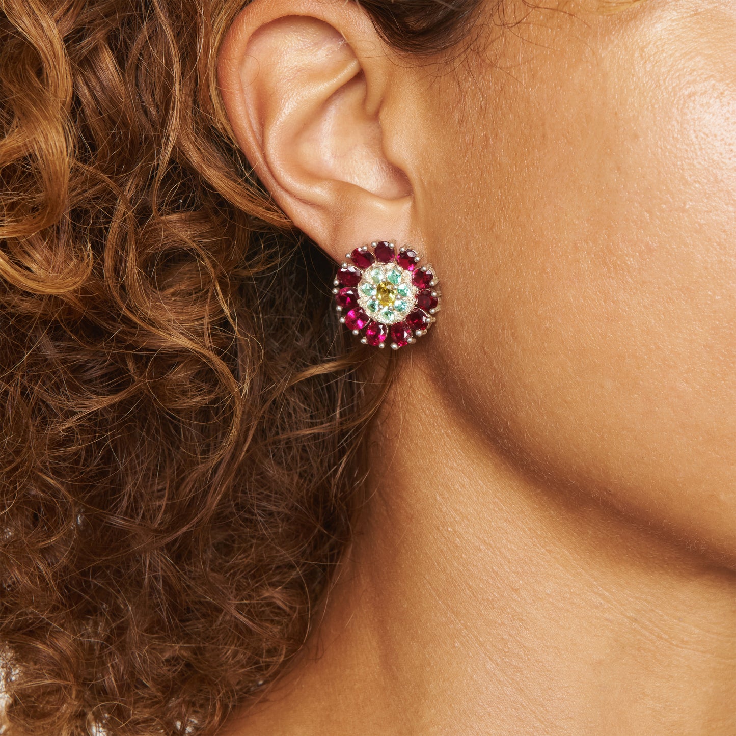 Dorset Dahlia Earrings - Silver