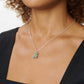 Basket Pendant - Green - Silver