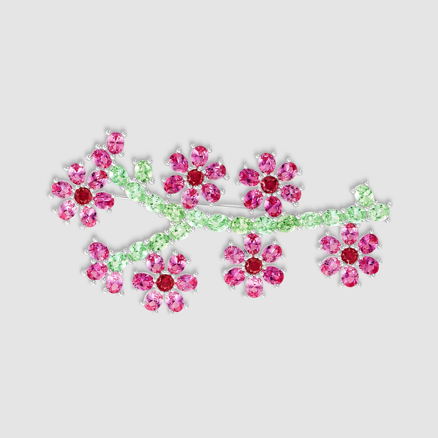 Cherry Blossom Brooch - Silver