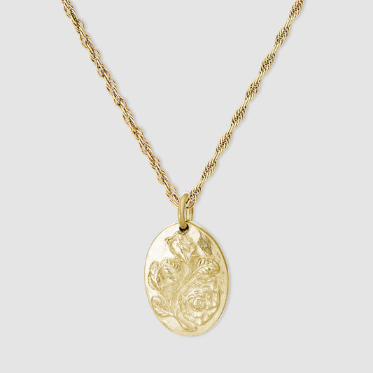 Antique Rose Pendant - Gold