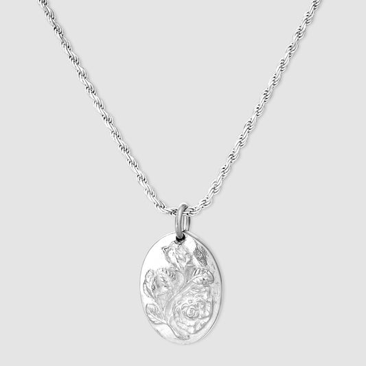 Antique Rose Pendant - Silver